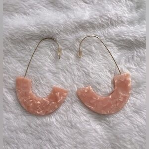 Half Moon Rose Quartz Earrings